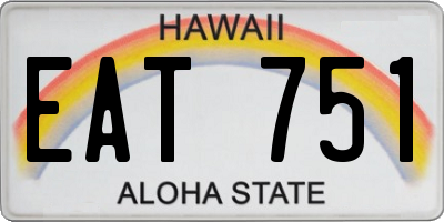 HI license plate EAT751