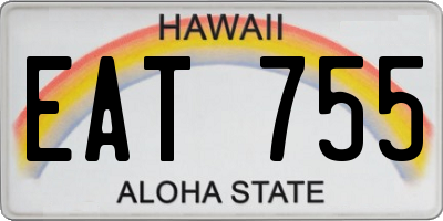 HI license plate EAT755