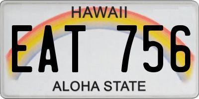 HI license plate EAT756