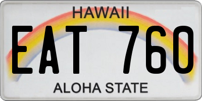 HI license plate EAT760
