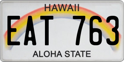 HI license plate EAT763