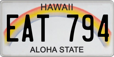 HI license plate EAT794