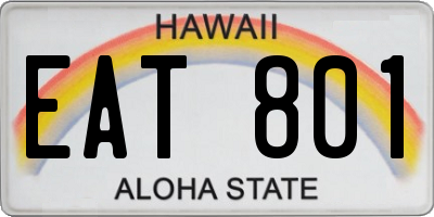 HI license plate EAT801