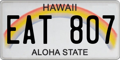 HI license plate EAT807