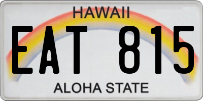 HI license plate EAT815