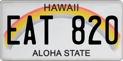 HI license plate EAT820
