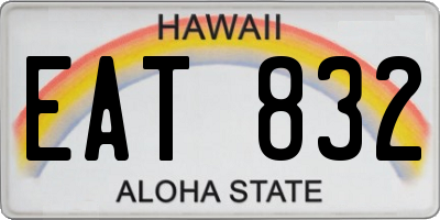 HI license plate EAT832
