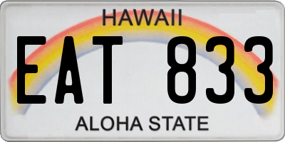 HI license plate EAT833
