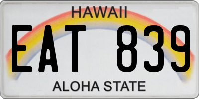 HI license plate EAT839
