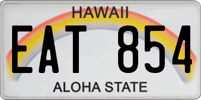 HI license plate EAT854