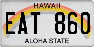 HI license plate EAT860