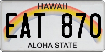 HI license plate EAT870