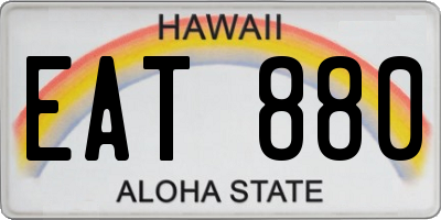 HI license plate EAT880
