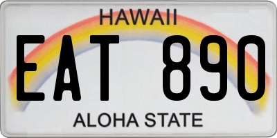 HI license plate EAT890