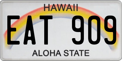 HI license plate EAT909