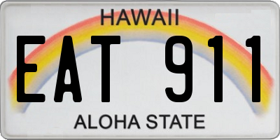 HI license plate EAT911