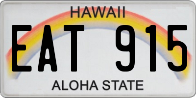 HI license plate EAT915