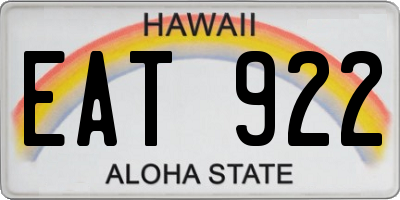 HI license plate EAT922