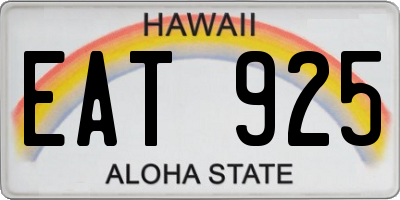 HI license plate EAT925