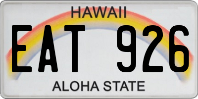 HI license plate EAT926