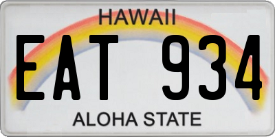 HI license plate EAT934