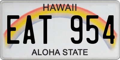 HI license plate EAT954
