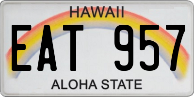 HI license plate EAT957