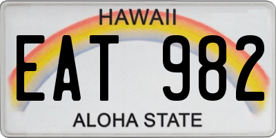 HI license plate EAT982