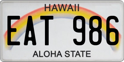 HI license plate EAT986