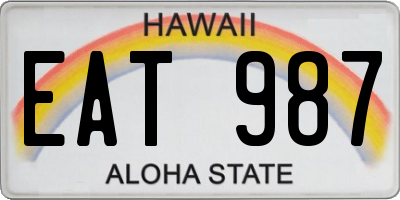 HI license plate EAT987