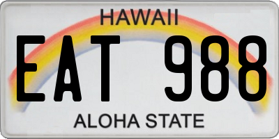 HI license plate EAT988