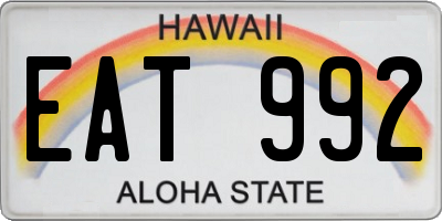 HI license plate EAT992