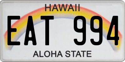 HI license plate EAT994