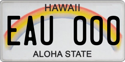 HI license plate EAU000