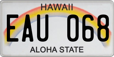 HI license plate EAU068
