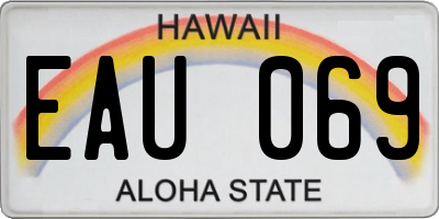 HI license plate EAU069