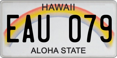 HI license plate EAU079