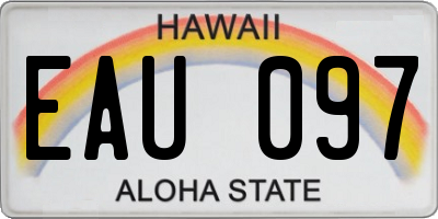HI license plate EAU097