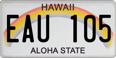 HI license plate EAU105