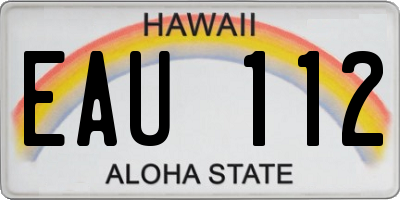 HI license plate EAU112