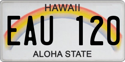 HI license plate EAU120