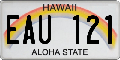 HI license plate EAU121