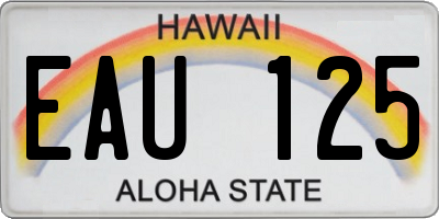 HI license plate EAU125