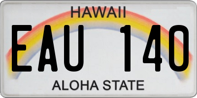 HI license plate EAU140