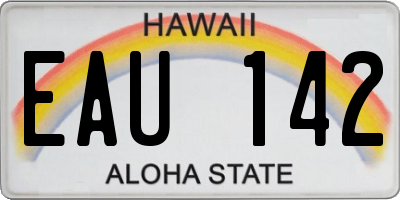 HI license plate EAU142