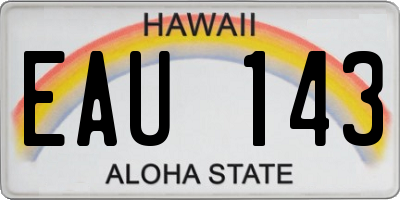 HI license plate EAU143