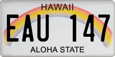 HI license plate EAU147
