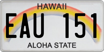 HI license plate EAU151