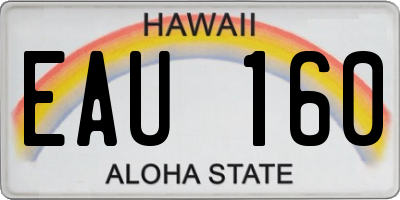 HI license plate EAU160
