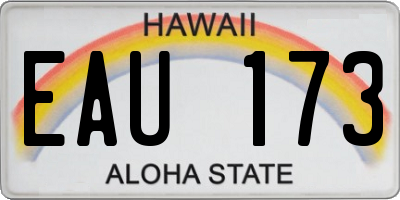 HI license plate EAU173